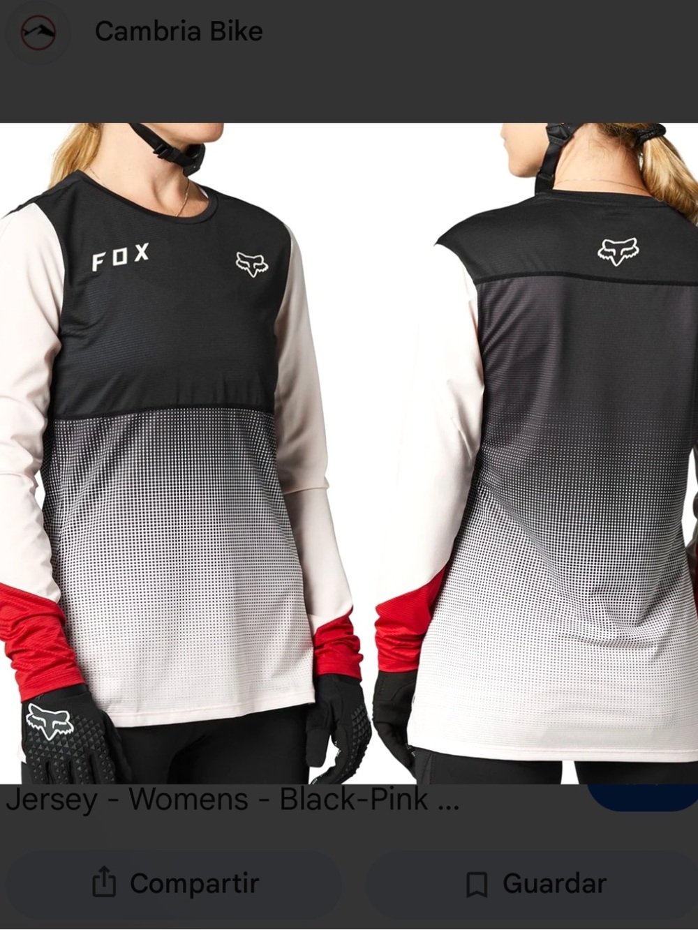 Fox Women's Black, Pink & Red Gradient Long-Sleeve Jersey